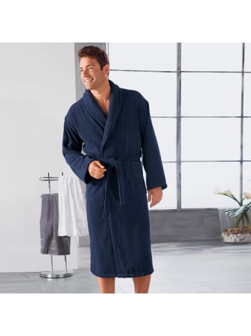 Erwin Müller Frottier Unisex-Bademantel lang Friedrichshafen in marine