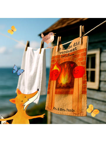 Mr. & Mrs. Panda handtuch baumwolle Streichhölzer Design mit Spruch in Weiß