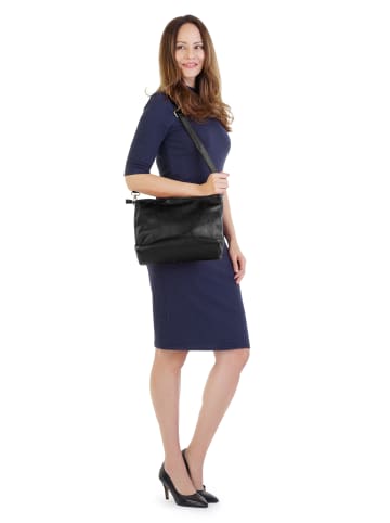 Samantha Look Umhängetasche echt Leder in schwarz