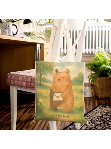 Mr. & Mrs. Panda Tote Bag Bär Vermissen Design ohne Spruch in Weiß