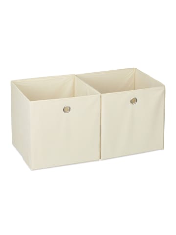 relaxdays 6x Aufbewahrungsbox in Beige - (B)30 x (H)30 x (T)30 cm