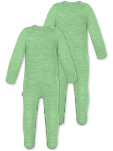 Normani Outdoor Sports 2x Baby Merino Strampler Levin in Grün