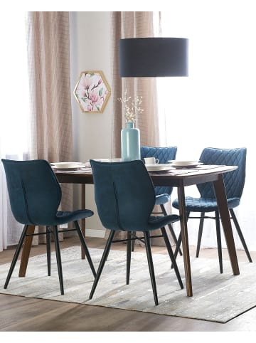 2er-Set Esszimmerstuhl LISLE in Blau/Schwarz