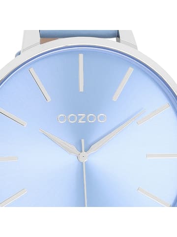 Oozoo Analog-Armbanduhr Oozoo Timepieces hellblau extra groß (ca. 48mm)