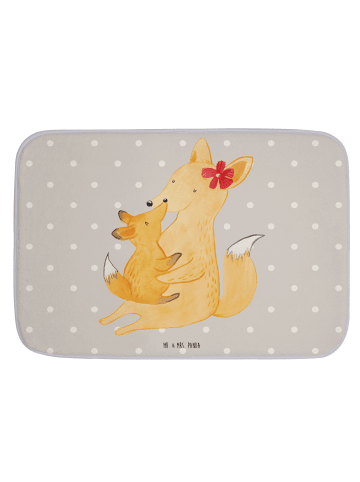 Mr. & Mrs. Panda Duschvorleger Fuchs Mama ohne Spruch in Grau Pastell