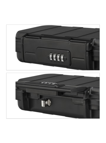 relaxdays Sicherheitsbox in Schwarz - (B)24 x (H)5,5 x (T)15 cm