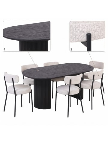 ebuy24 Essgruppe Kyoto 7-teilig Braun 100 x 210 cm