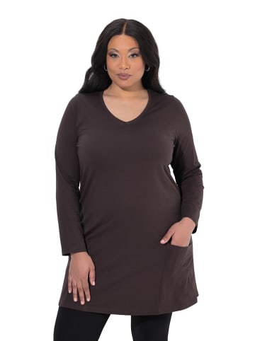 Ulla Popken Longshirt in mahagoni