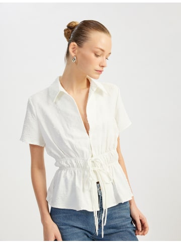 KOTON BLUSE SS in Grauweiß
