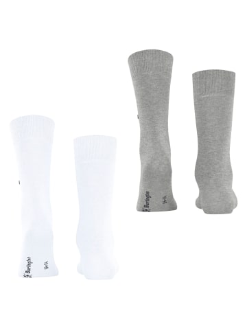 Burlington Socken 2er Pack in Weiß/Grau