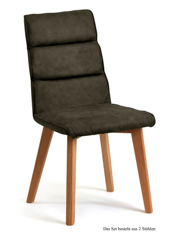 58 aufm Kessel ESSZIMMERSTUHL (2er-Set) Darell 47x92x60 Eiche geölt/Khaki