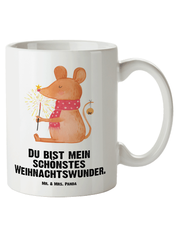 Mr. & Mrs. Panda XL Tasse Maus Weihnachten mit Spruch in Weiß
