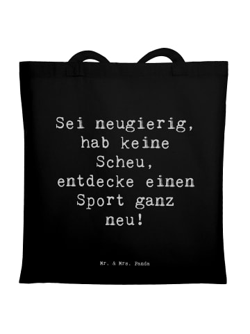 Mr. & Mrs. Panda Tasche Spruch Neuer Sport mit Spruch in Schwarz