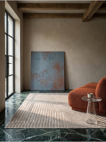 KADIMA DESIGN Kurzflorteppich Geometrisch pflegeleicht Wohnzimmer Schlafzimmer Flur in Taupe