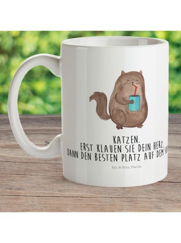 Mr. & Mrs. Panda Kindertasse Katze Dose mit Spruch in Weiß