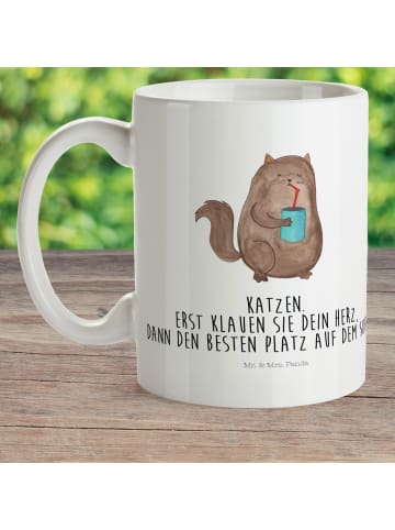 Mr. & Mrs. Panda Plastikbecher Katze Dose mit Spruch in Weiß