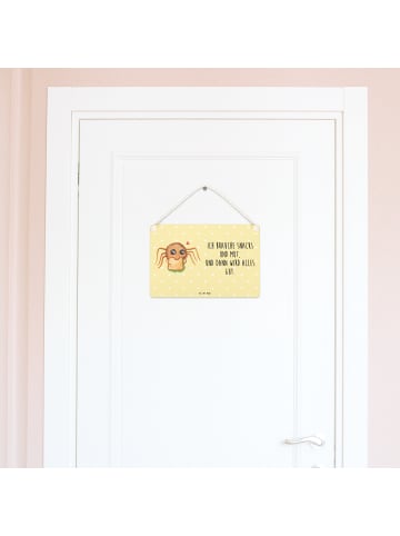Mr. & Mrs. Panda Deko Schild Spinne Agathe Sandwich mit Spruch in Gelb Pastell