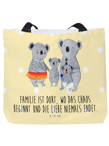 Mr. & Mrs. Panda Shopper Koala Familie mit Spruch in Gelb Pastell