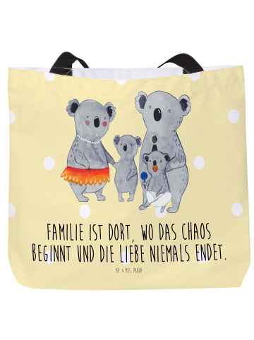 Mr. & Mrs. Panda Tote Bag Damen Koala Familie mit Spruch in Gelb Pastell