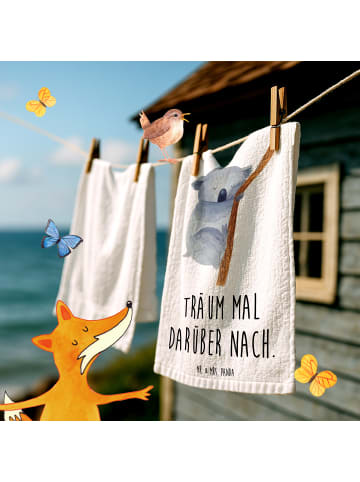 Mr. & Mrs. Panda Gästehandtuch Koalabär mit Spruch in Weiß