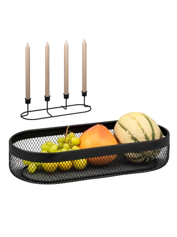 eluno Obstkorb 2in1 im Mesh-Design ca. 44 x 9,7 x 19 cm (B/H/T)