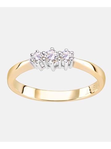 Vanlere Trilogie-Ring aus 375 Gelbgold mit Zirkonia
