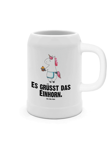 Mr. & Mrs. Panda Bierkrug Einhorn Muffin mit Spruch in Weiß