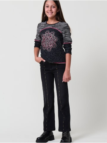 KOROSHI Langärmliges Mädchen-T-Shirt in SCHWARZ