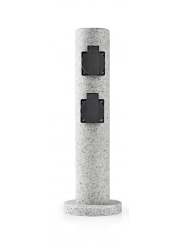 Licht-Erlebnisse Steckdosensäule (B)13 x (L)13 x (H)40.5 cm in Steinoptik