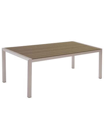 Beliani Gartentisch VERNIO in Braun/Silber - (W) 90 x (H) 76 x (L) 180 cm