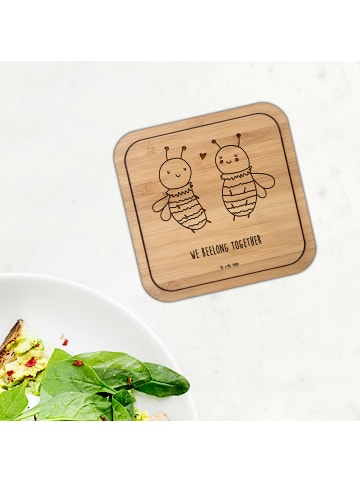 Mr. & Mrs. Panda Coaster Biene Verliebt mit Spruch in Transparent