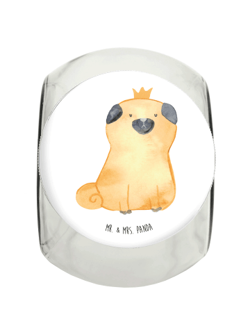 Mr. & Mrs. Panda Dose Mops Krone ohne Spruch in Weiß