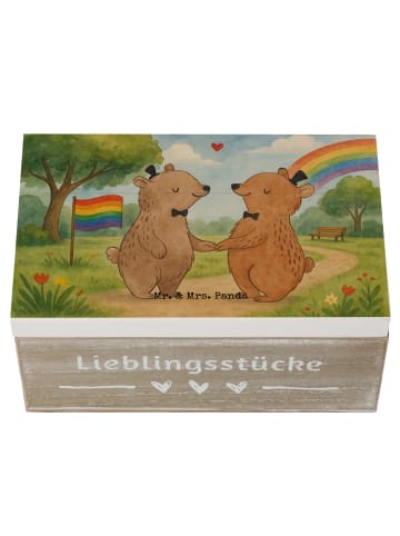 Mr. & Mrs. Panda Box Bären Gay Pride Design ohne Spruch in Weiß