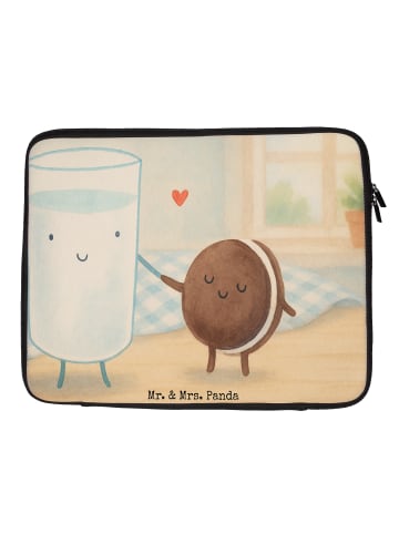 Mr. & Mrs. Panda Laptop Tasche Milch Keks Design ohne Spruch in Weiß