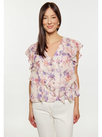 Usha Damen Bluse in Creme Mehrfarbig