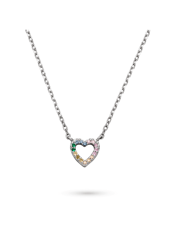 s.Oliver Halskette Rainbow Heart in silber