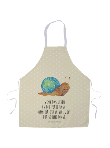 Mr. & Mrs. Panda Schürze Schnecke Sir mit Spruch in Gelb Pastell