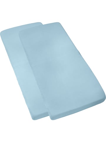 Erwin Müller Single-Jersey Kinder-Spannbettlaken im 2er-Pack Murnau in hellblau