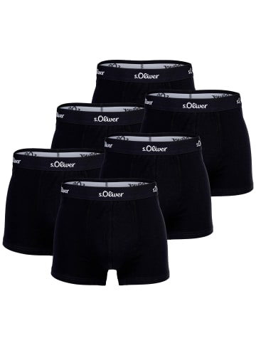 S. Oliver Boxershort 6er Pack in Schwarz