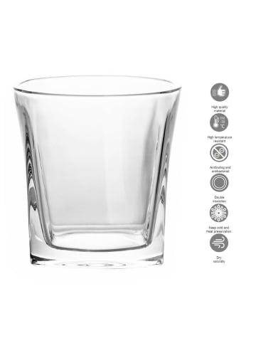 Intirilife Whisky Glas 'VINTAGE' - Whiskey Kristallglas in Kristall Klar