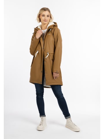 ICEBOUND Damen Regenmantel Mit Teddyfutter in Dunkelsand