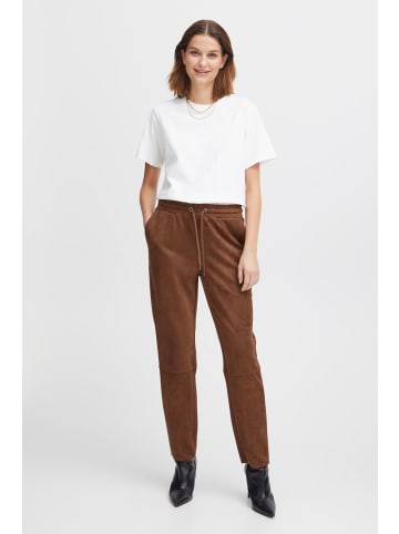 Oxmo Stoffhose OXJudith Pants 21800194-ME modische Fake-Leder Hose mit verkürztem Bein in Braun