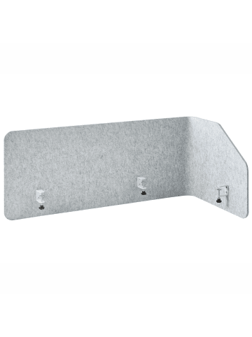 Beliani Schreibtischtrennwand FOLDY in Grau/Schwarz - (W) 120 x (H) 50 x (L) 1 cm