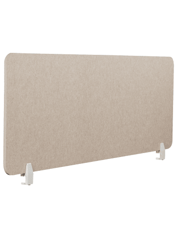 Beliani Schreibtischtrennwand SPLIT in Beige - (W) 160 x (H) 50 x (L) 1 cm