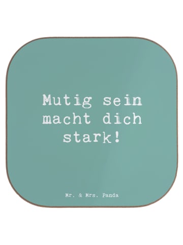 Mr. & Mrs. Panda Getränke-Untersetzer Spruch Angst überwinden mi... in Meeresbrise