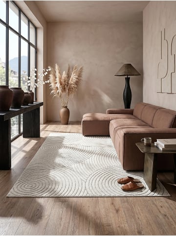 KADIMA DESIGN Teppich Outdoor Geometrisch pflegeleicht Balkon Terrasse Outdoor Garten in Creme