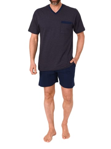 NORMANN Kurzarm Schlafanzug Pyjama Shorty in orange