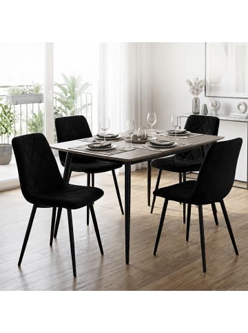 relaxdays 4 x Esszimmerstuhl in Schwarz - (B)43 x (H)86 x (T)53,5 cm