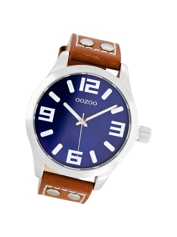 Oozoo Analog-Armbanduhr Oozoo Timepieces braun extra groß (ca. 46mm)