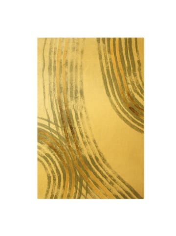 WALLART Leinwandbild Gold - Ausgehende Wellen Gold II in Weiß